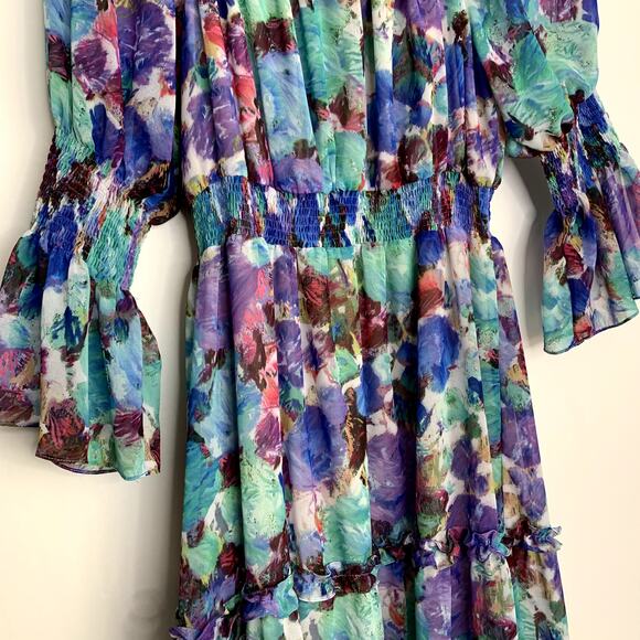 PatBo Blossom Off The Shoulder Dress Violet Womens Small New with Tags - Picture 7 of 16